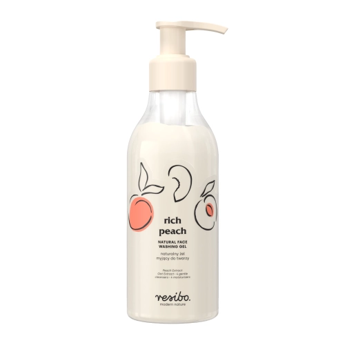 Resibo – Rich Peach – Natural Face Washing Gel – Gel natural de curățare pentru față – 250 ml