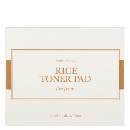 I'm From - Rice Toner Pad - Dischete tonice hidratante și iluminatoare pentru față - 60 buc.