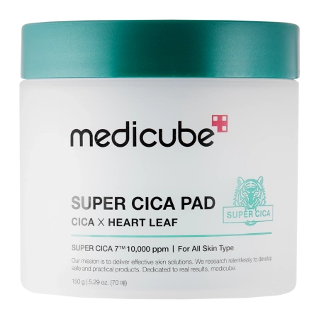 Medicube - Super Cica Pad - Pads exfoliante și calmante pentru față - 70pcs/150g