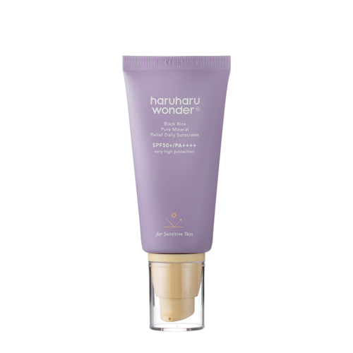 Haruharu Wonder - Black Rice Pure Mineral Relief Daily Sunscreen SPF50+/PA++++ - Cremă hidratantă pentru față cu filtre fizice - 50 ml