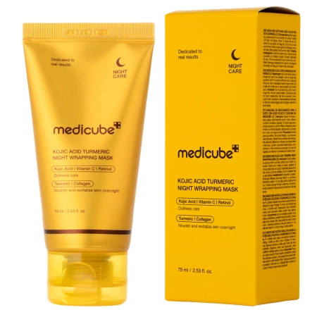 Medicube - Kojic Acid Turmeric Night Wrapping Mask - Mască de Noapte pentru Netezire cu Acid Kojic - 75 ml
