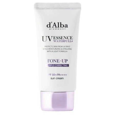 d'Alba - Waterfull Tone-Up Sun Cream SPF50+ PA++++ - Purple - Cremă tonifiantă pentru față cu protecție solară - 50 ml