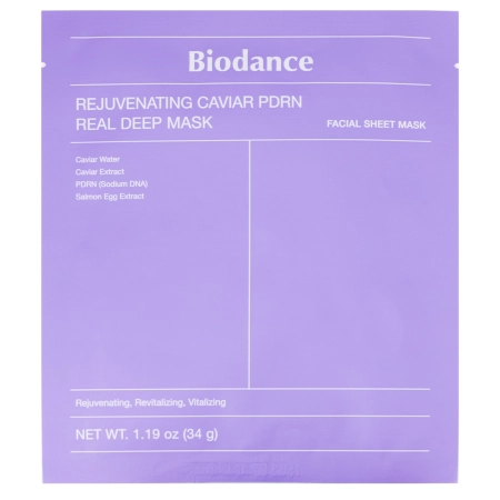 Biodance - Rejuvenating Caviar PDRN Real Deep Mask - Set de măști de față cu colagen și PDRN - 4 buc / 34 g