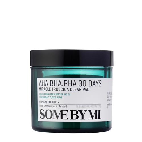 Some By Mi - AHA BHA PHA 30 Days Miracle Truecica Clear Pad - Plasturi de exfoliere a feței pentru pielea cu probleme - 70 buc