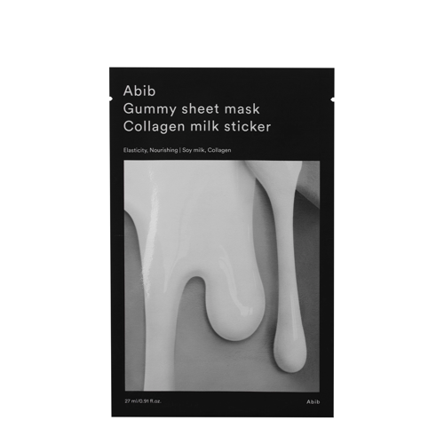 Abib - Gummy Sheet Mask Collagen Milk Sticker - Mască de folie hidratantă și de iluminare - 27ml