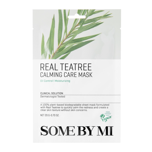 Some By Mi - Real Teatree Calming Care Mask - Mască de folie cu efect de calmare - 20g
