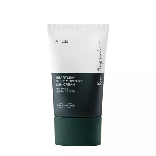 Anua - Heartleaf Silky Moisture Sun Cream SPF50+/PA++++ - Cremă de față cu filtru hidratant - 50ml