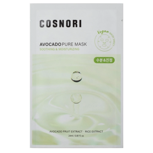 Cosnori – Avocado Pure Mask – Mască tip șervețel nutritivă – 1 × 24 ml