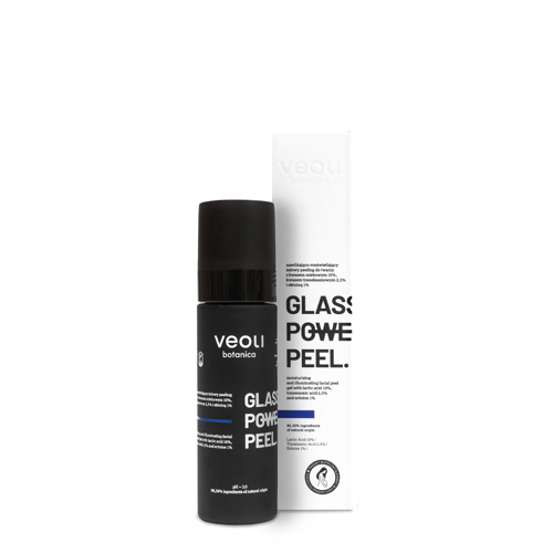 Veoli Botanica – Glass Skin Power Peel – Peeling Gel Hidratant și Iluminator pentru Față – 30ml