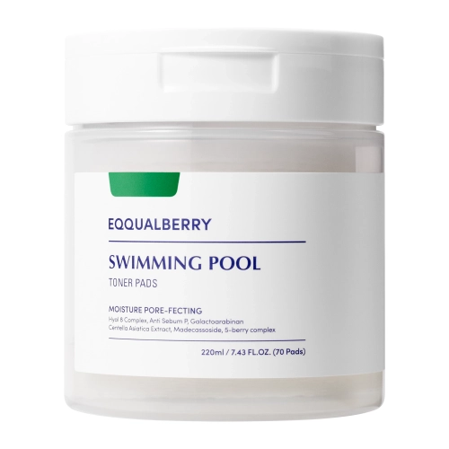 EQQUALBERRY - Swimming Pool Toner Pads - Plasturi hidratante pentru față - 70 buc./220 ml