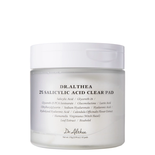 Dr. Althea – 2% Salicylic Acid Clear Pad – Dischete exfoliante și purificante cu acid salicilic 2% – 60 buc.