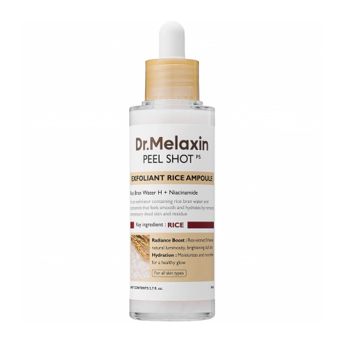 Dr.Melaxin – Peel Shot Exfoliating White Rice Ampoule – Fiolă exfoliantă delicată cu extract de orez – 80ml