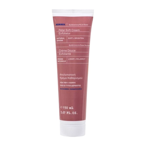 Korres – Rose Sauvage D’Apothicaire – Petal Soft Cream Exfoliator – Cremă exfoliantă pentru spălarea feței – 150 ml