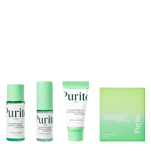 Purito Seoul - Wonder Releaf Centella Mini Kit Unscented - Set de produse inodore cu efect calmant