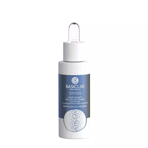 BasicLab – Esteticus – Revitalizare și Calm – Emu-gel hidratant pentru față cu 4% ectoină, aminoacizi și beta-glucan – 30 ml