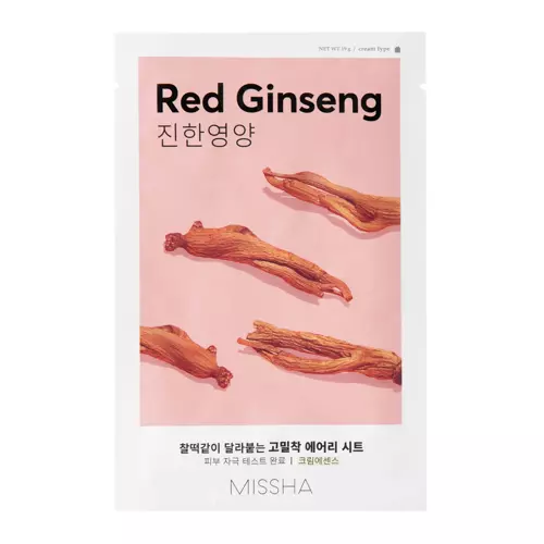 Missha - Airy Fit Sheet Mask - Red Ginseng - Mască de folie nutritivă - 19g