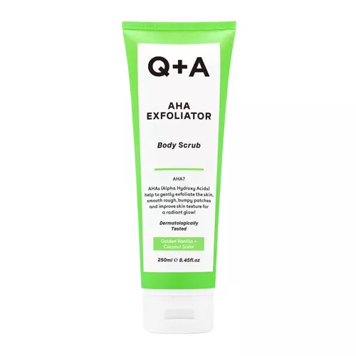 Q+A - AHA Exfoliator Body Scrub - Exfoliant delicat de corp cu acizi AHA - 250ml