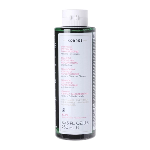 Korres – Shampoo Cystine and Glycoproteins – Șampon anti‑cădere pentru femei – 250 ml