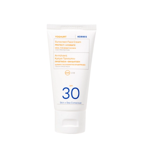 Korres – Yoghurt Sunscreen Face Cream-Gel SPF 30 – Cremă-gel pentru față cu filtru – 50 ml