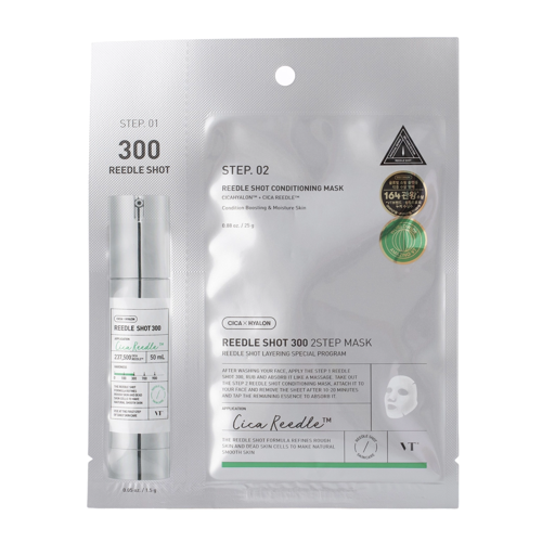 VT Cosmetics - Reedle Shot 300 2Step Mask - Mască de față fermecătoare în foaie - 1,5g+25g