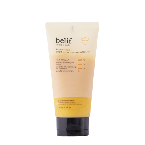 Belif - Super Knights Bright Toning Vegan Pack Cleanser - Brightening Foaming Face Wash - 150ml