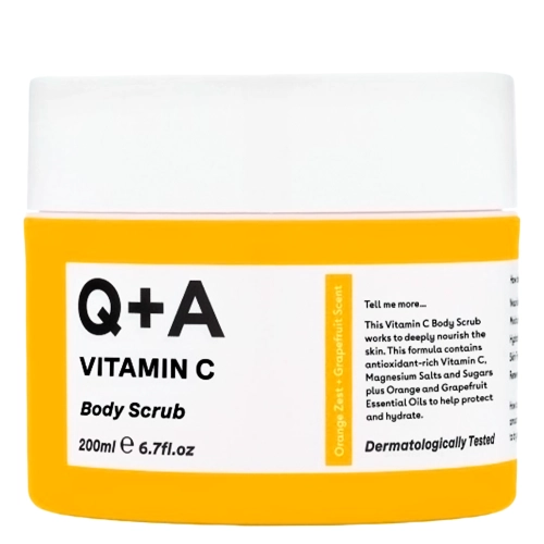 Q+A - Vitamin C Body Scrub - Exfoliant iluminator pentru corp cu vitamina C - 200 ml