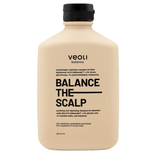 Veoli Botanica - BALANCE THE SCALP - Șampon pentru curățarea și reglarea scalpului seboreic cu 0,5% Defenscalp, 1,4% acid glicolic, 1% sulf coloidal și melatonină - 300ml