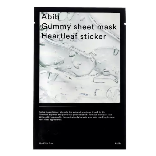 Abib - Gummy Sheet Mask Heartleaf Sticker - Mască de folie hidratantă - 27ml