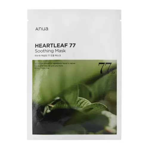 Anua - Heartleaf 77% Soothing Sheet Mask - Mască hidratantă și calmantă cu 77% extract de rozmarin - 1buc/25ml