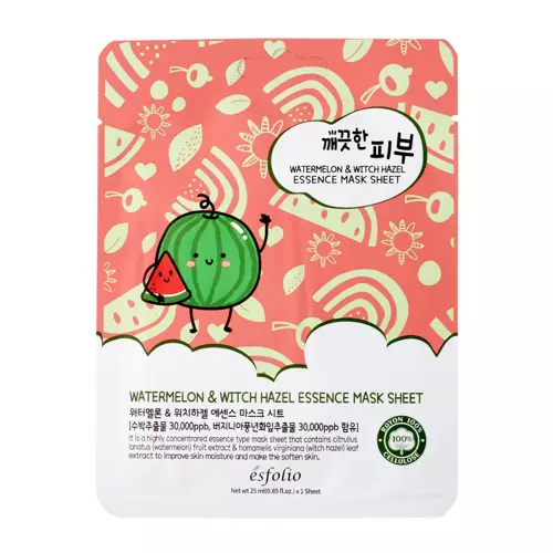 Esfolio - Pure Skin Watermelon & Witch Hazel Essence Mask Sheet - Mască de față - 25ml