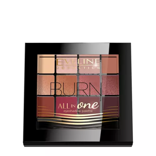 Eveline Cosmetics - All In One - Paleta de 12 umbre de ochi - 03 Burn - 12g