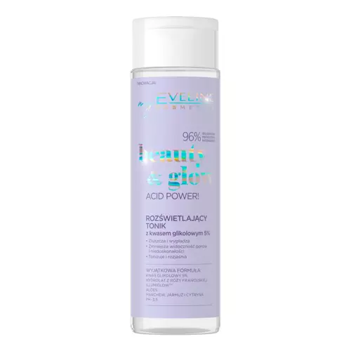 Eveline Cosmetics - Beauty&Glow - Acid Power! - Tonic cu acid glicolic iluminator - 200ml
