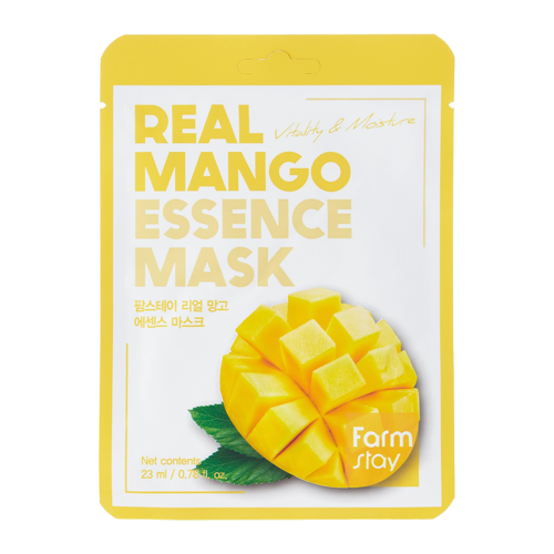 Farmstay - Real Mango Essence Mask - Mască de folie de netezire cu extract de mango - 23 ml/1 buc