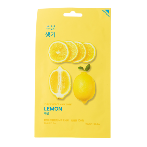 Holika Holika - Pure Essence Mask Sheet - Lemon - Mască iluminatoare cu extract de lămâie - 23ml