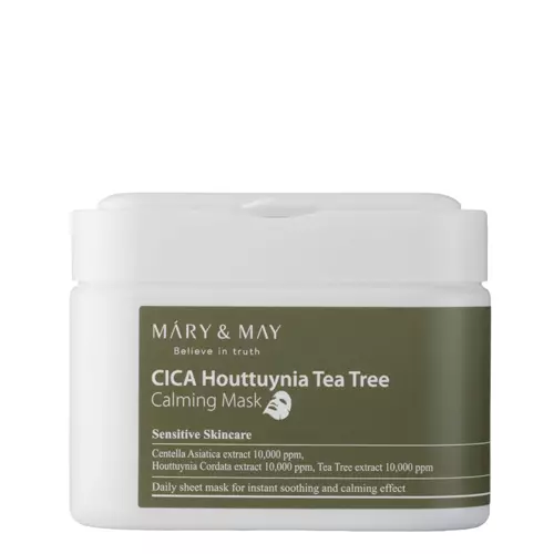 Mary&May - Cica Houttuynia Tea Tree Calming Mask - Set de măști de față calmante - 30buc.