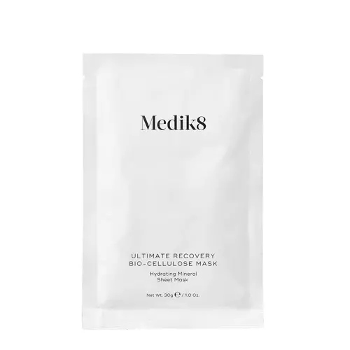 Medik8 - Ultimate Recovery Bio-Cellulose Mask - Hydrating Mineral Sheet Mask - Mască de față regenerantă și calmantă cu acid hialuronic - 6 buc.