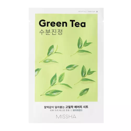 Missha - Airy Fit Sheet Mask - Green Tea - Mască de folie hidratantă - 19g