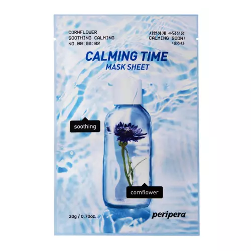 Peripera - Calming Time Mask Sheet Cornflower Soothing Calming - Mască calmantă Shea Butterfly cu Blavatella - 20g