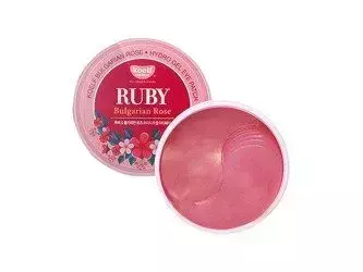 Petitfee - Koelf Ruby & Bulgarian Rose Eye Patch - Plasturi de hidrogel pentru ochi - 30 buc.