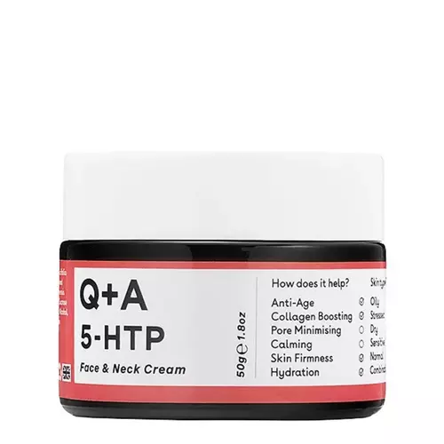 Q+A - 5-HTP - Face&Neck Cream - Cremă de fermitate pentru față și gât cu aminoacid 5-HTP - 50ml