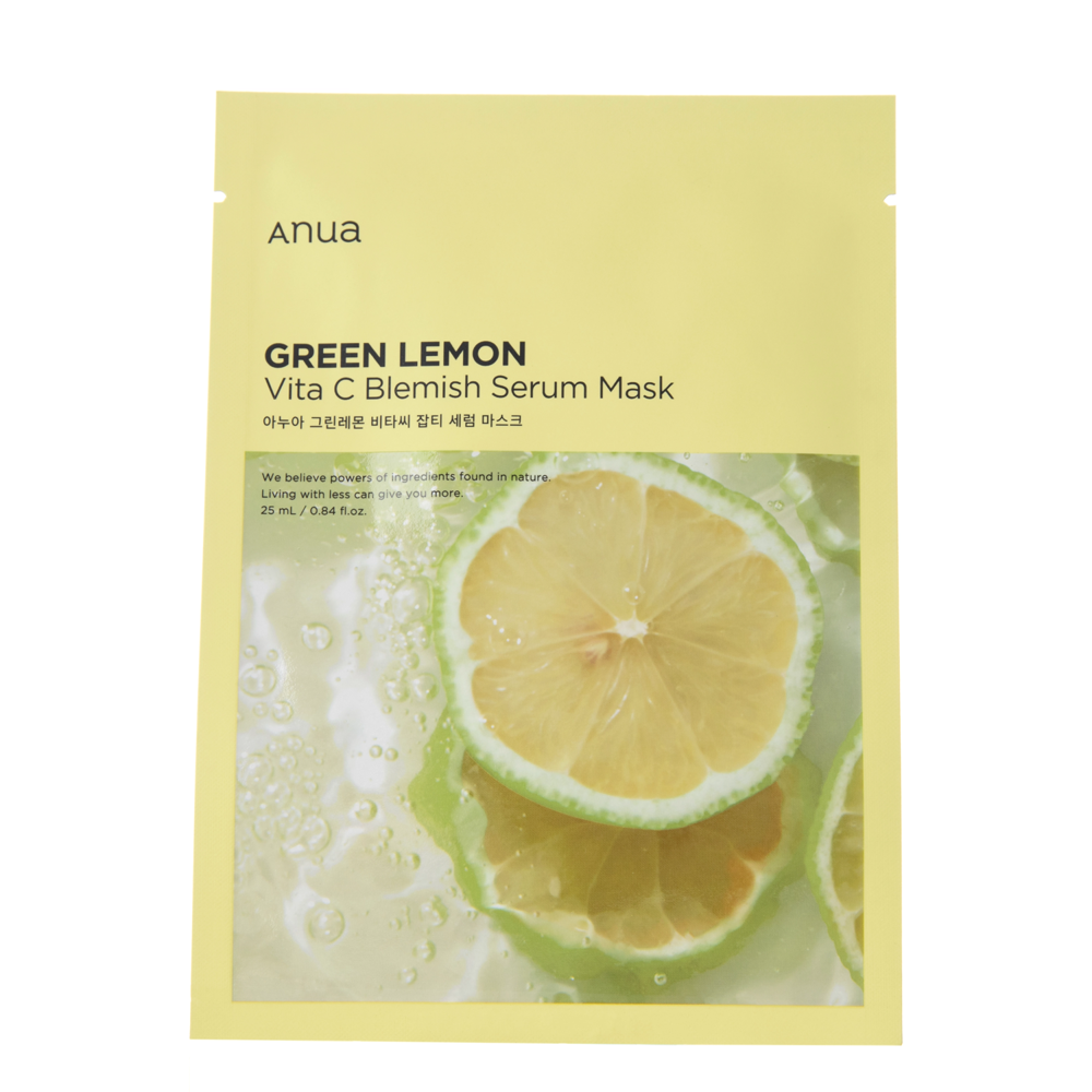 Anua - Green Lemon Vita C Blemish Serum Mask - Mască facială de folie cu efect de iluminare - 1 buc/25 ml