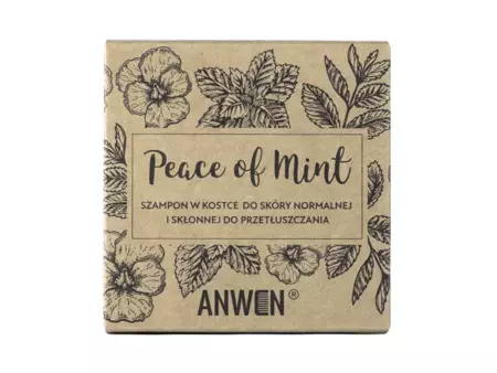 Anwen - Peace Of Mint - Șampon cubic pentru piele normală și grasă - Cutie - 75g