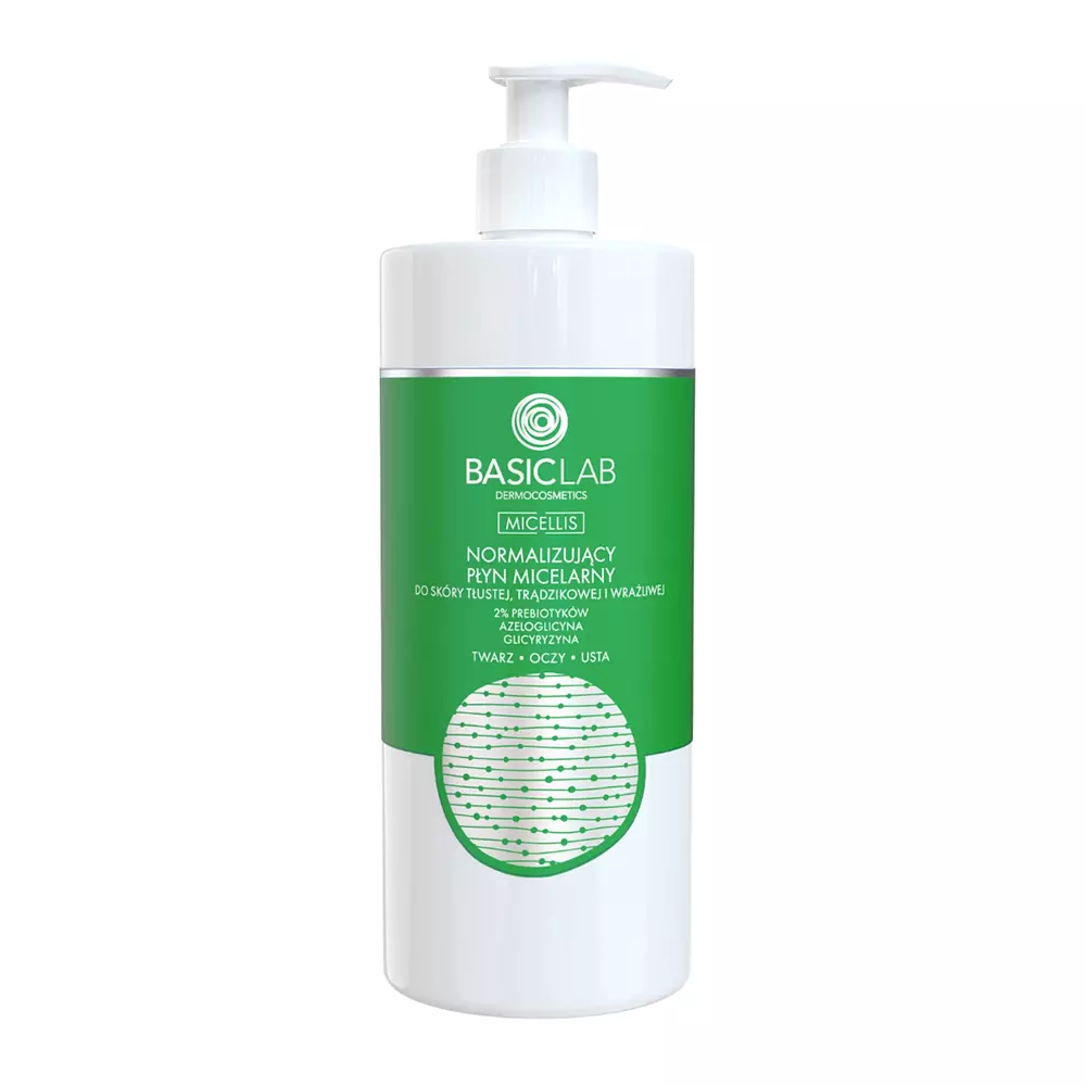 BasicLab - Micellis - Normalizing Micellar Lotion pentru pielea grasă, cu tendință acneică și sensibilă - 500ml