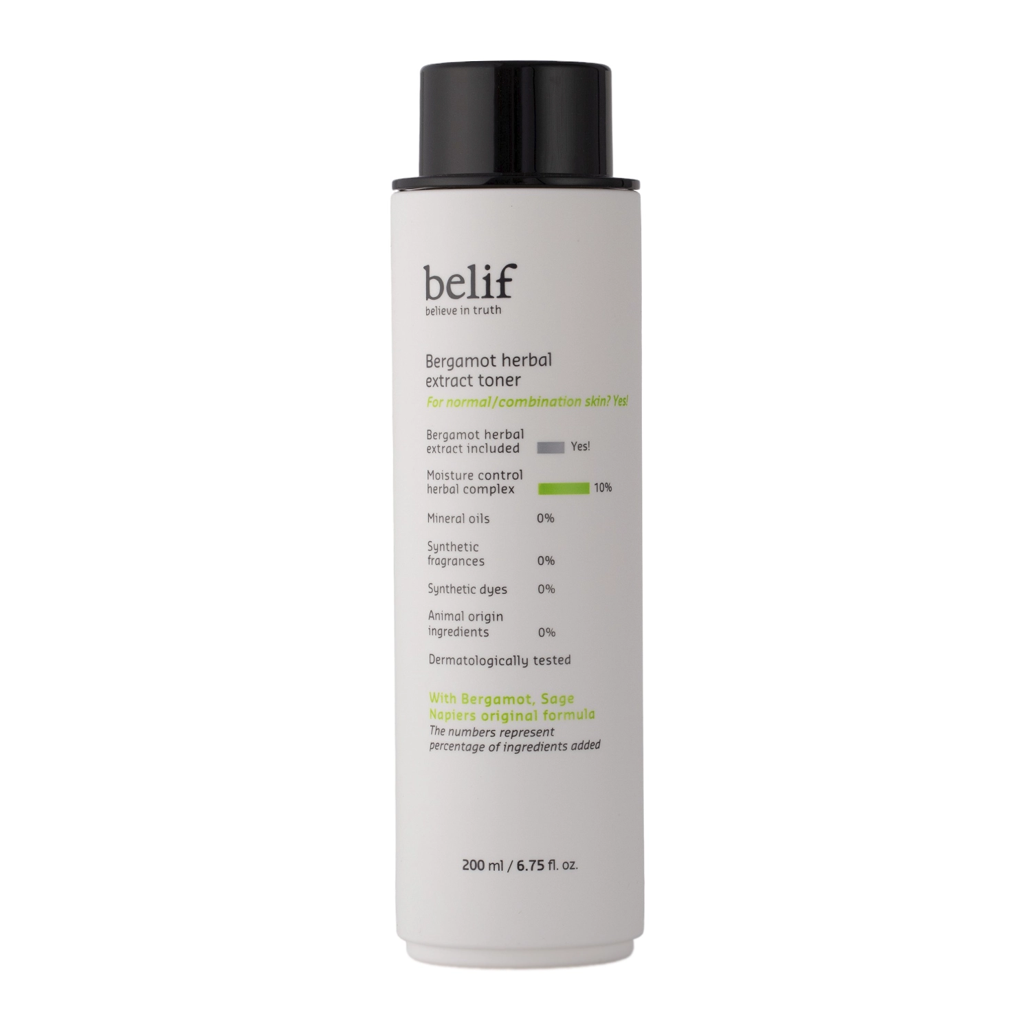 Belif - Bergamot Herbal Extract Toner - Tonic facial hidratant cu extract de bergamotă - 200ml