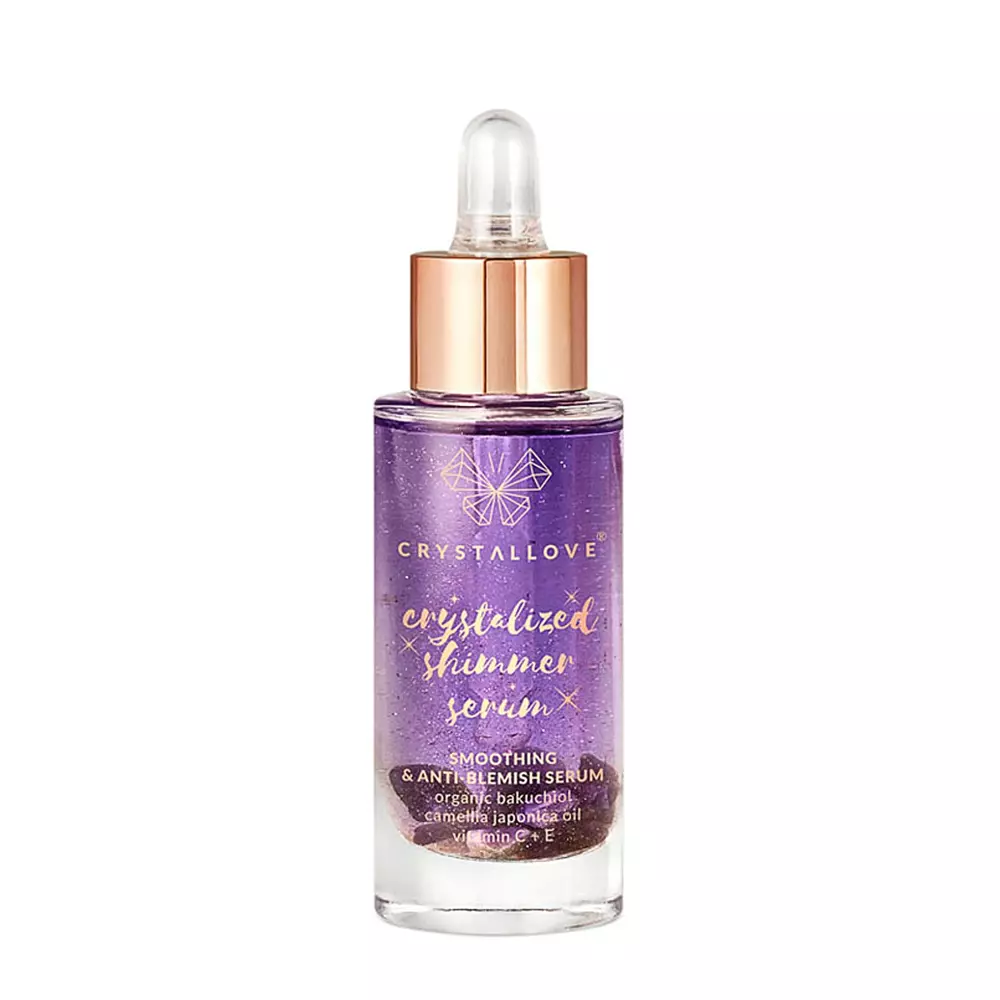 Crystallove - Amethyst Shimmer Serum - Ser de față cu ametist și bacuchiol - 30ml