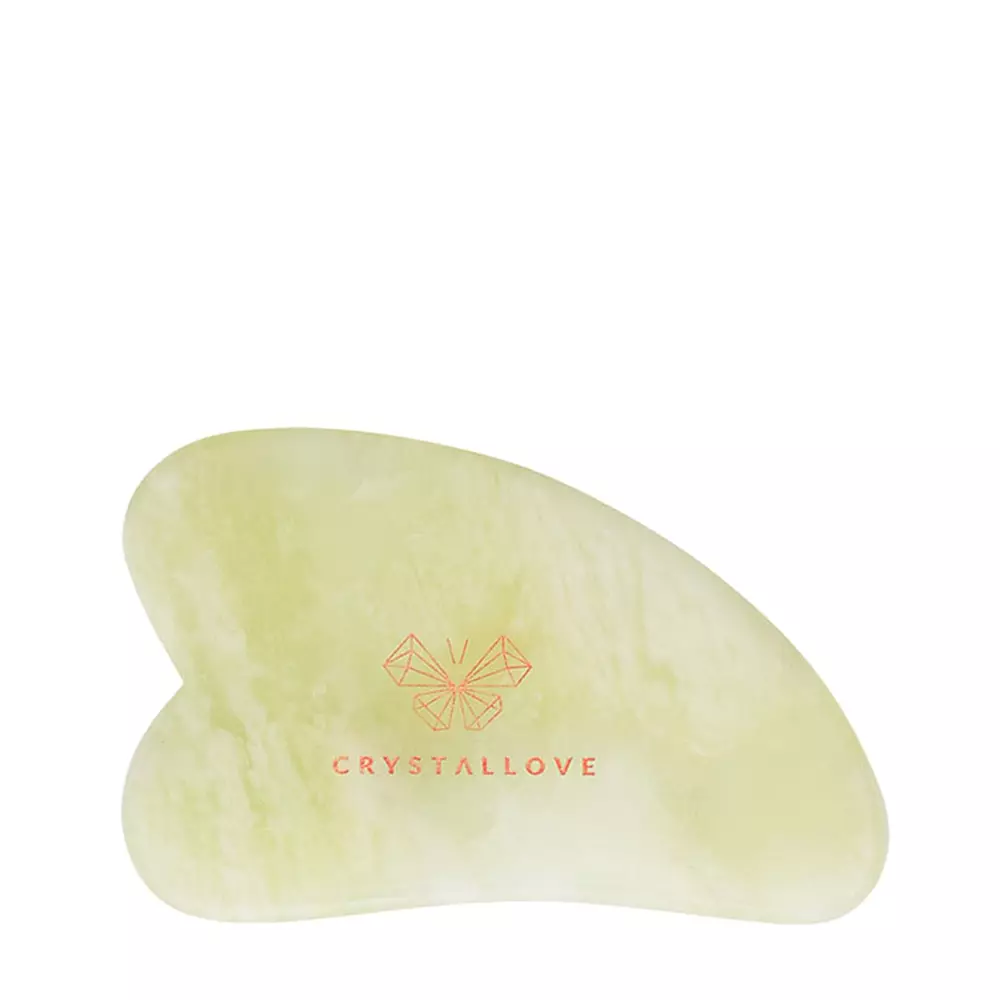 Crystallove - Placă de masaj facial Gua Sha din jadit