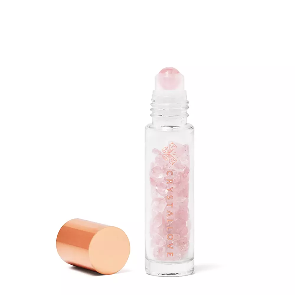 Crystallove - Sticlă de ulei cu cristale - Rose Quartz