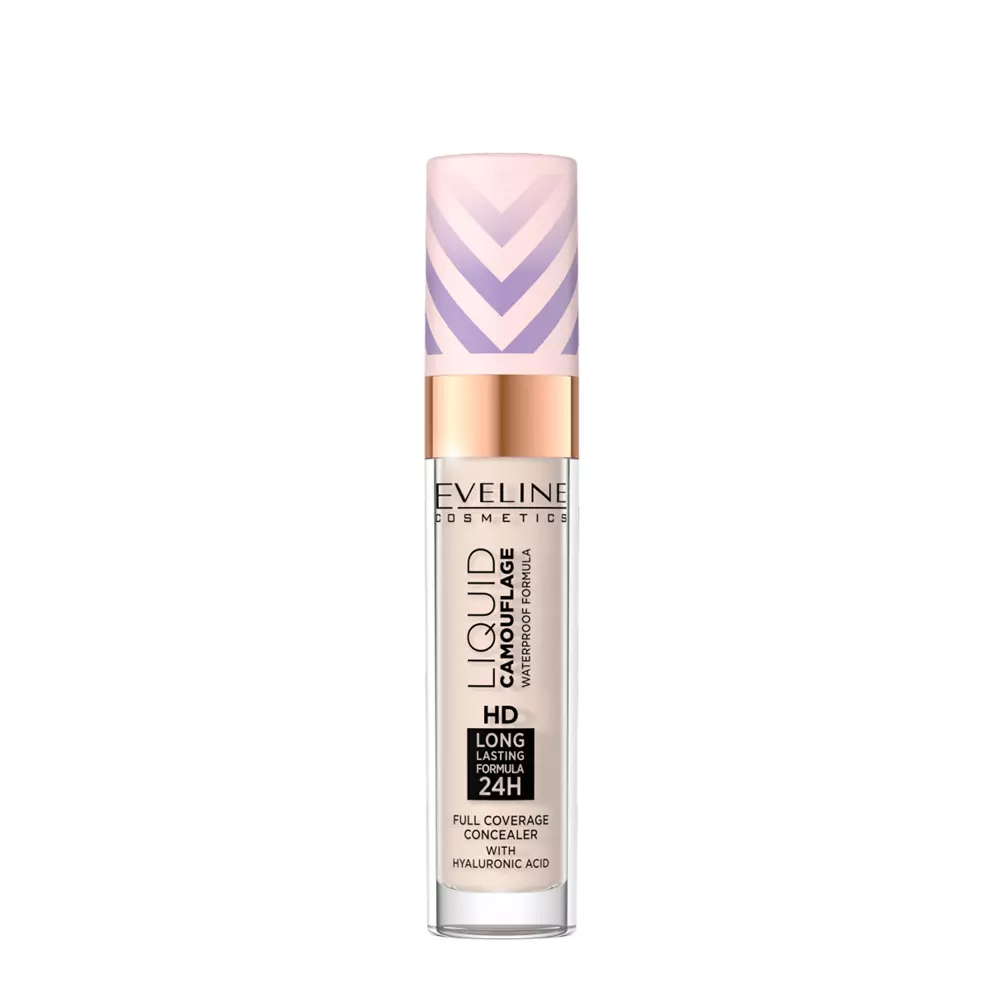 Eveline Cosmetics - Liquid Camouflage - Corector de camuflaj rezistent la apă cu acid hialuronic - 01 Light Porcelain - 7,5ml