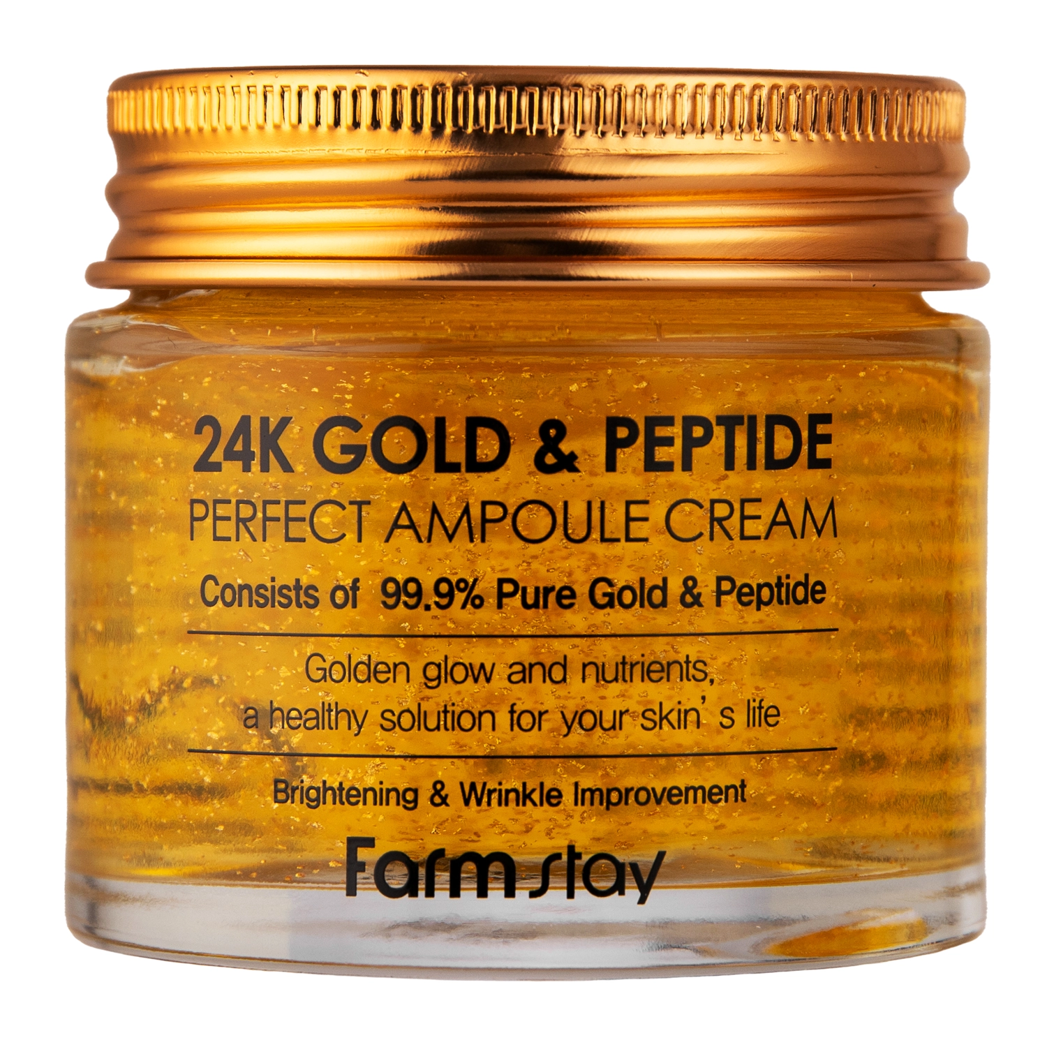 Farmstay - 24K Gold & Peptide Perfect Ampoule Cream - Fiolă facială cu textură cremoasă cu peptide - 80 ml