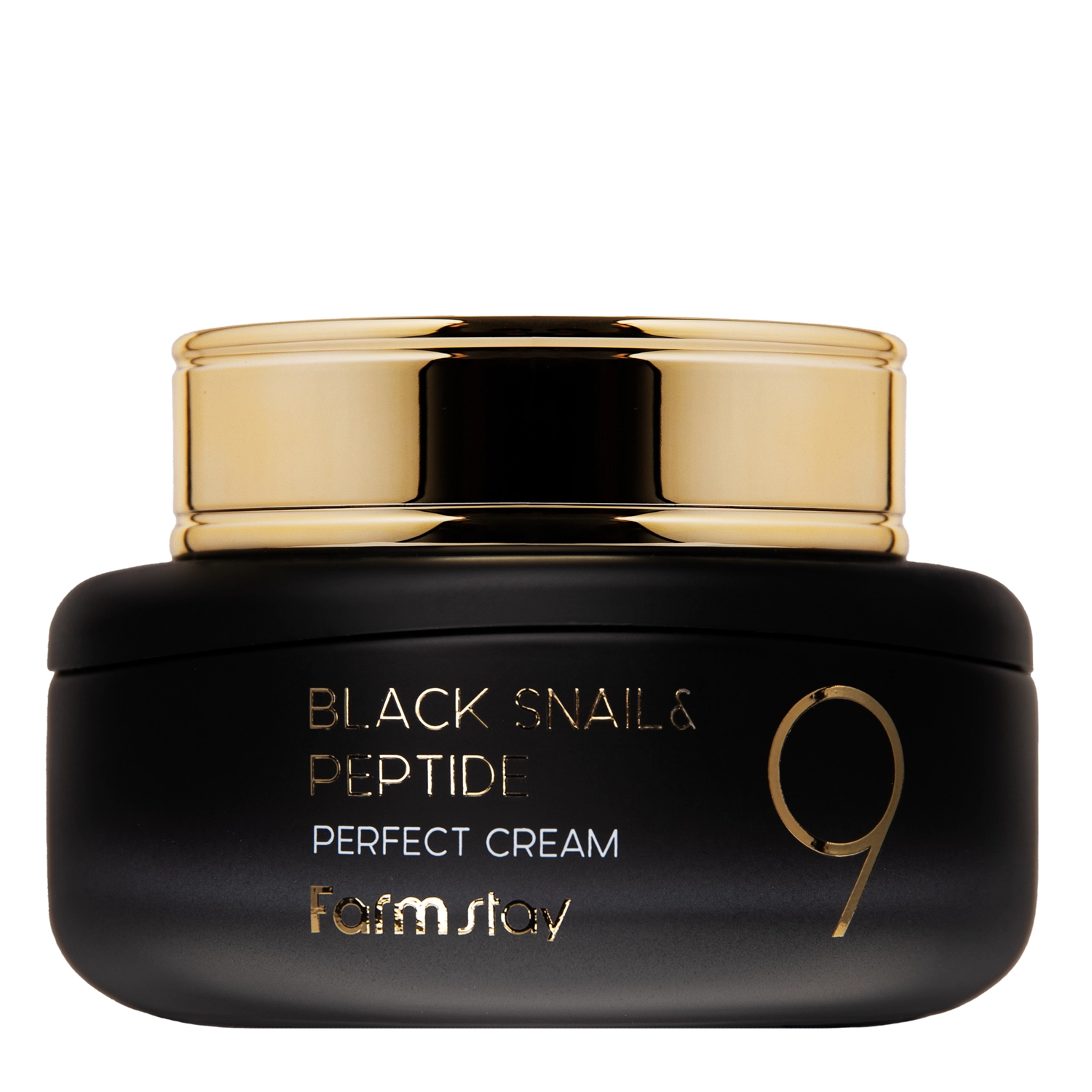Farmstay - Black Snail & Peptide 9 Perfect Cream - Cremă de față revitalizantă cu peptide și mucină de melc - 55ml